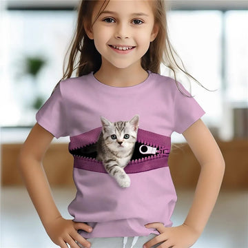 Cat Print Tee Shirt